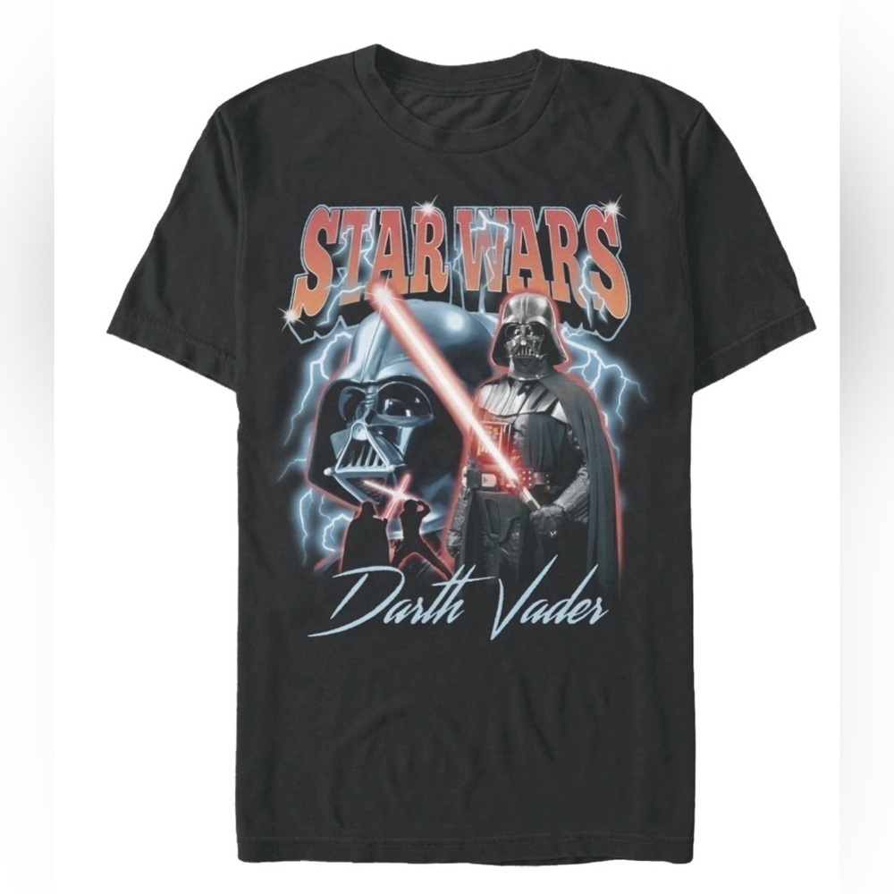 Darth Vader, Graphic Crew Neck T-Shirt, Three Vader Moon